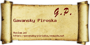 Gavansky Piroska névjegykártya