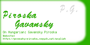 piroska gavansky business card